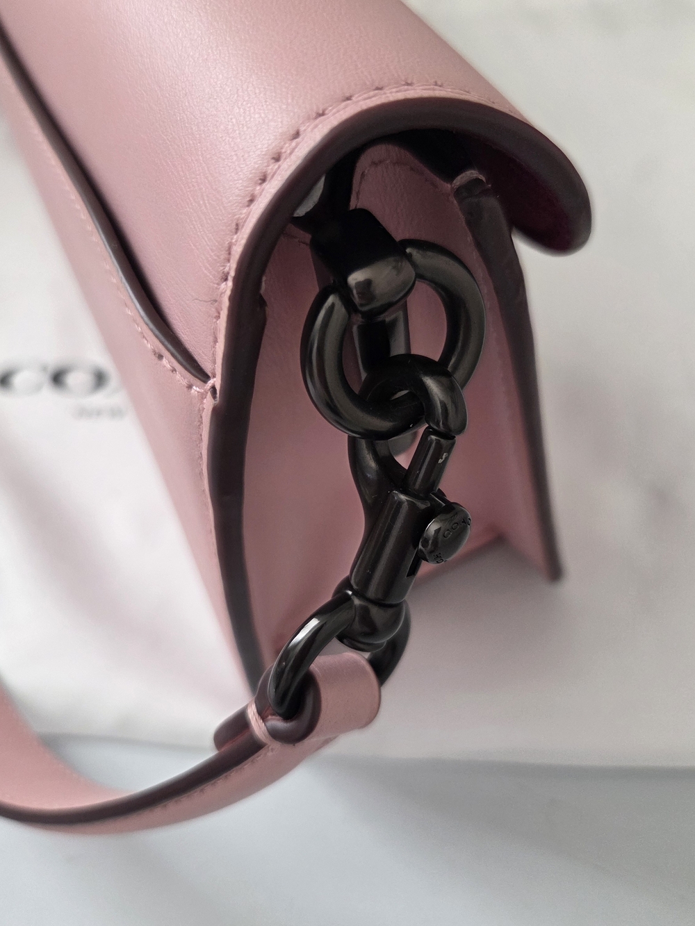 Coach Tabby 26 Leather & Signature Coated Canvas Shoulder Bag Pink/Tan - Picture 6 of 11